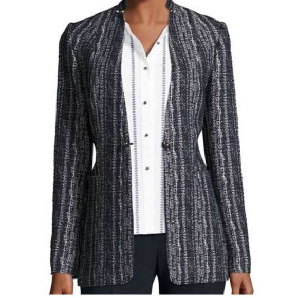 NWT Elie Tahari Bonnie Tweed Blazer Jacket Size 4 - Picture 1 of 12